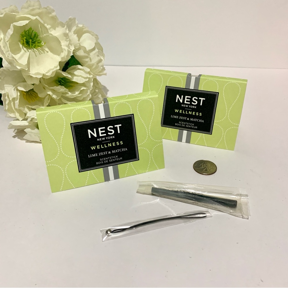 2 NEST Wellness Lime Zest & Matcha Scentstick New In Card Lot of 2 NIB